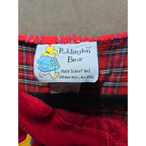 Vintage Paddington Bear Jumper Corduroy Overall‎ Bus plaid Baby Boys Outfit 4T - Picture 3 of 6